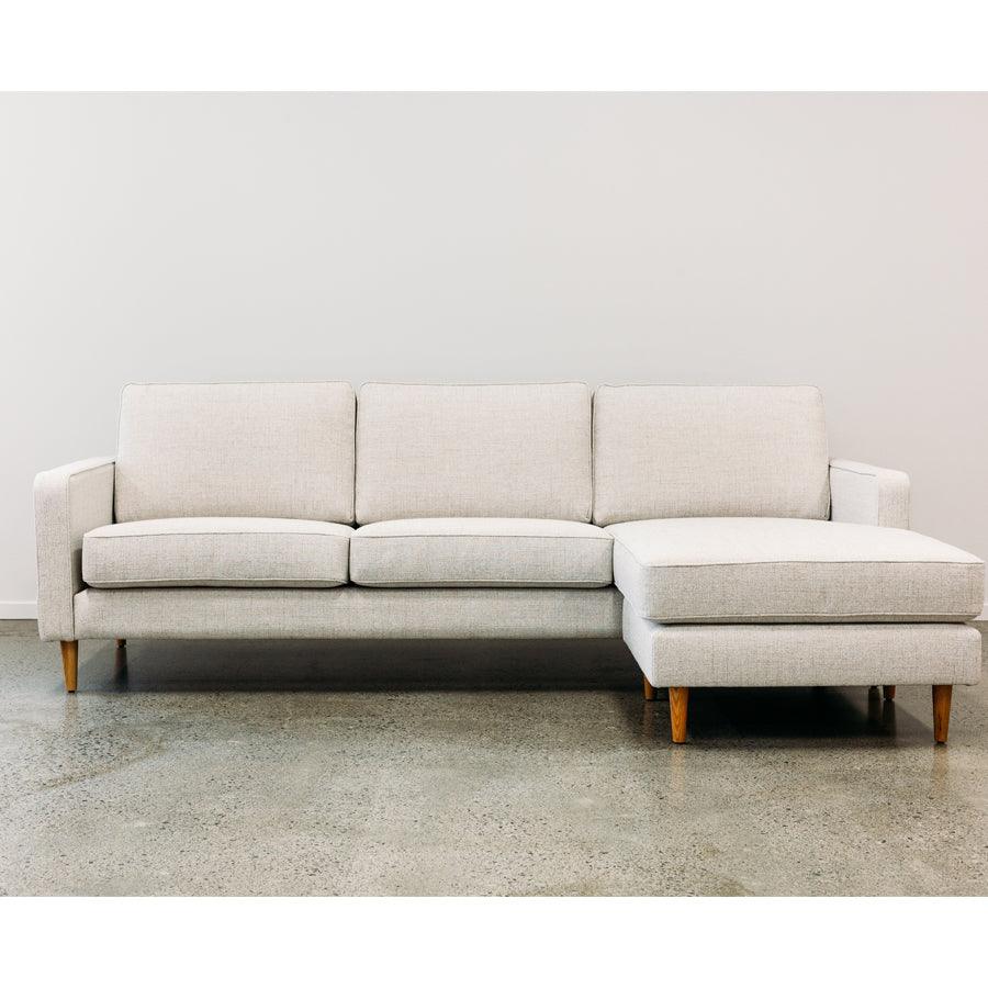 Chanel modular sofa with reversible chaise in corey salt
