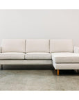 Chanel modular sofa with reversible chaise in corey salt
