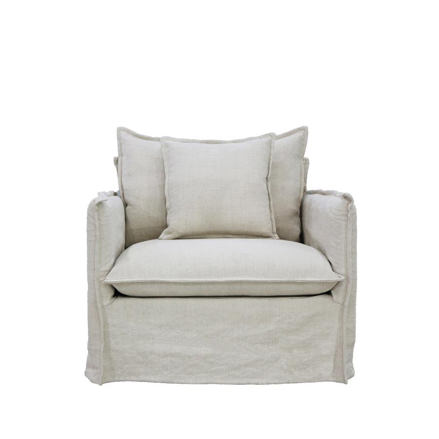 Miami Slip Cover Armchair - Salt + Pepper