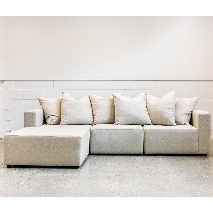 Vito modular 3 piece sofa and ottoman in augusts porcelain