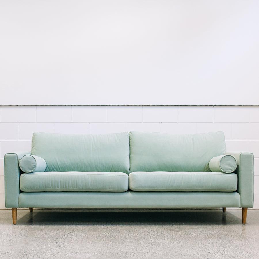 Chanel sofa in plush seafoam