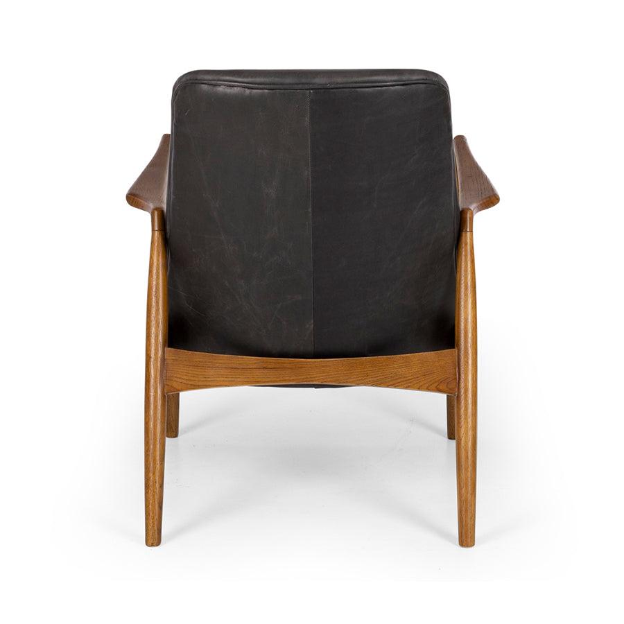 Hopkins leather armchair in black