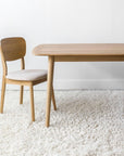 oak dining chair and oak table