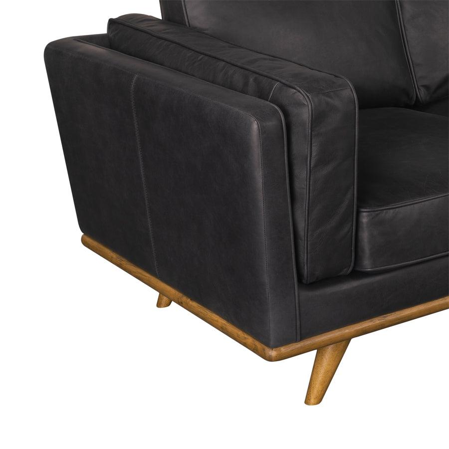 Aria Leather 3 Seat Sofa - Matisse Black
