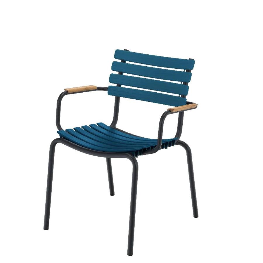 RECLIPS Dining Chair - Bamboo Armrests - Midnight Blue