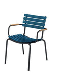RECLIPS Dining Chair - Bamboo Armrests - Midnight Blue