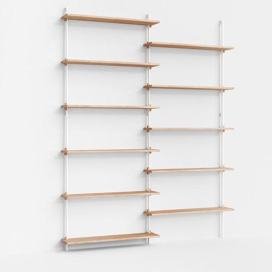 Moebe Wall Double Bay Tall Shelving System - Oak B