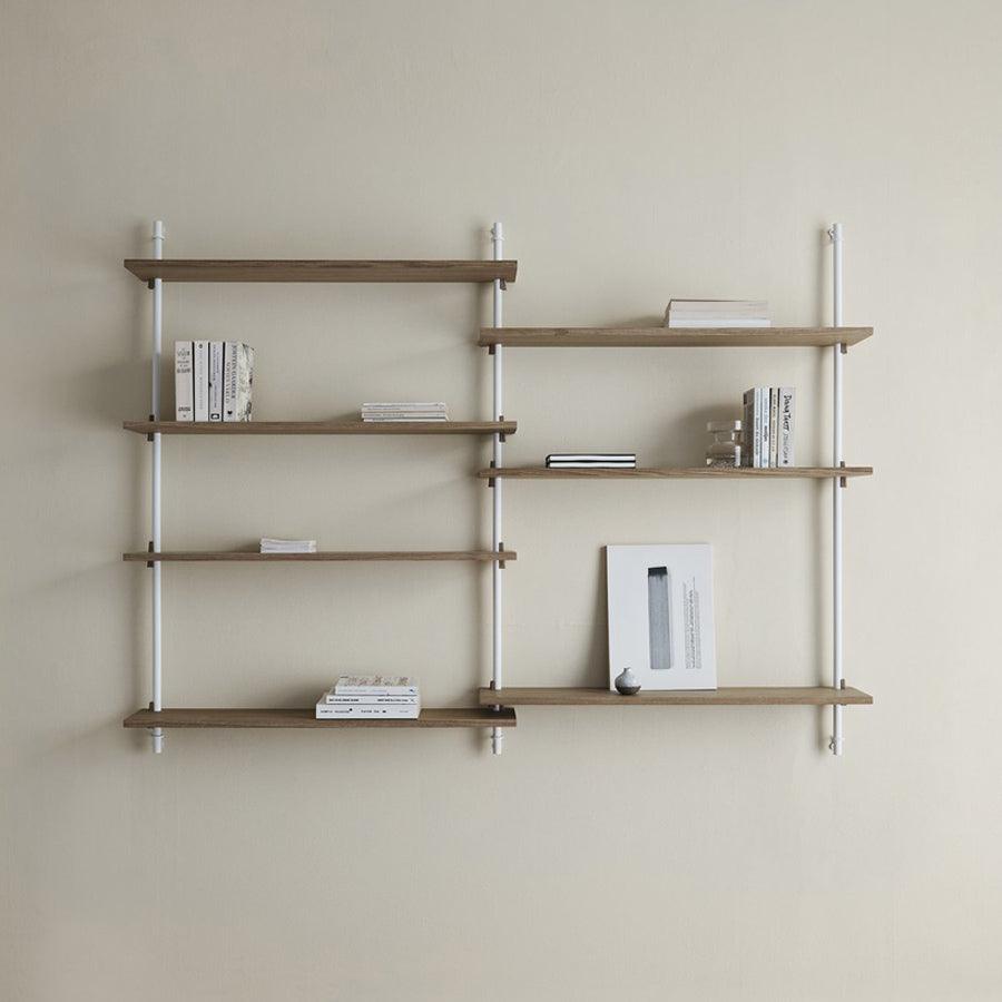 Moebe Wall Double Bay Shelving System - Oak B