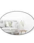 Hubba Mirror Oval - Titanium - Stacks Furniture Store