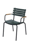 RECLIPS Dining Chair - Bamboo Armrests - Pine Green