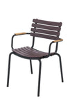 RECLIPS Dining Chair - Bamboo Armrests - Plum