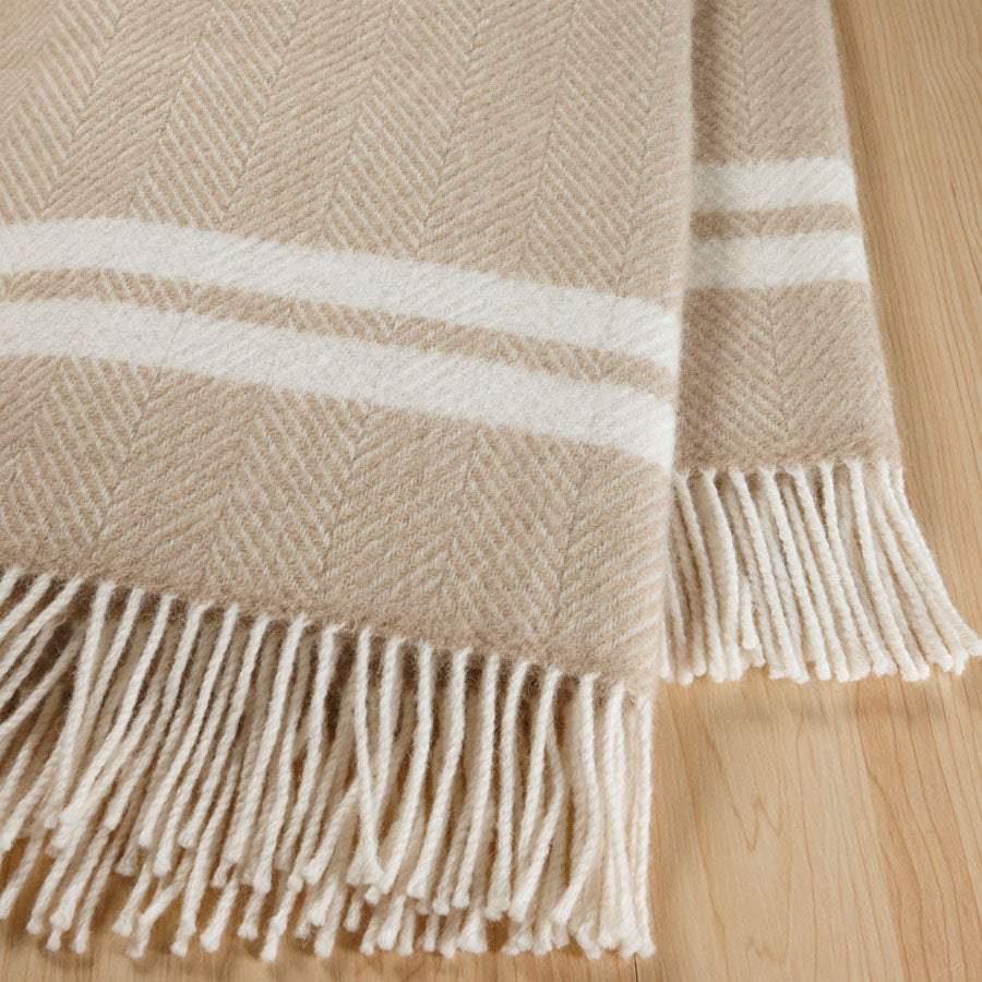 Scalloway shetland throw - fawn - Stacks Furniture Store