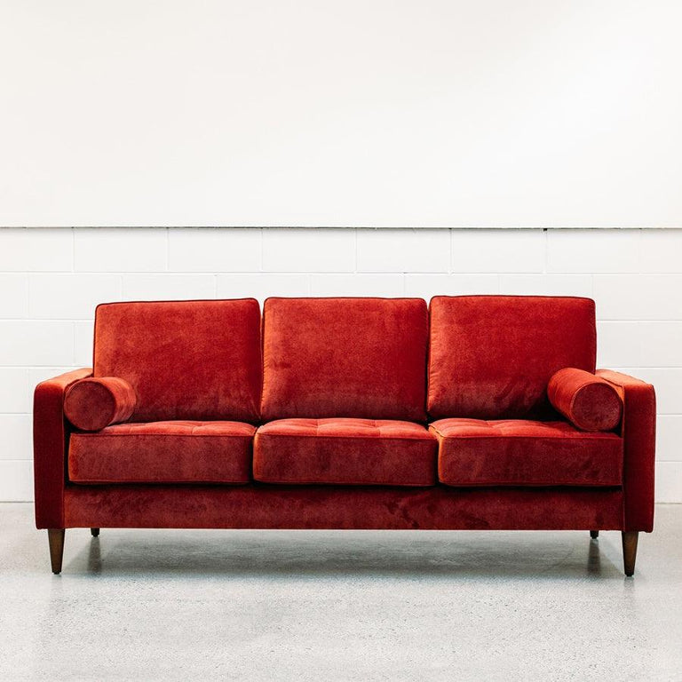 NZ made chanel sofa in theadora rouge | Stacks Furniture | Wellington ...