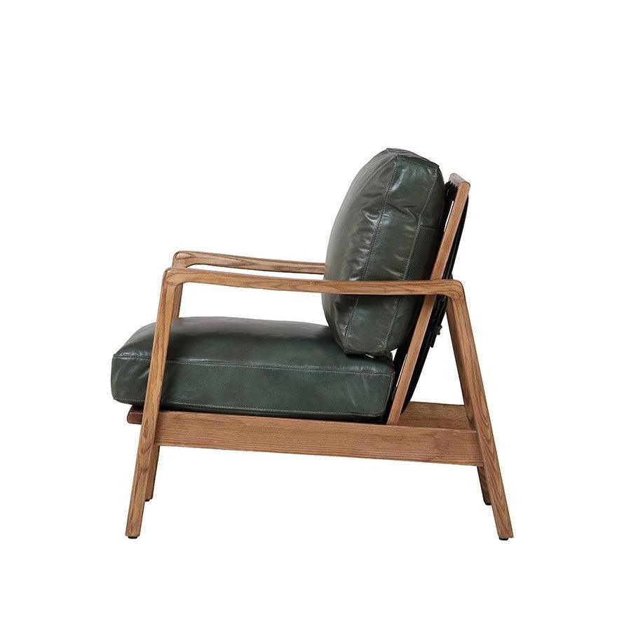 Yukon leather armchair in green
