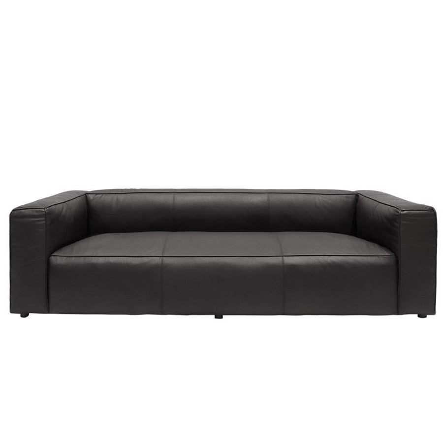 Italian leather sofa in onyx