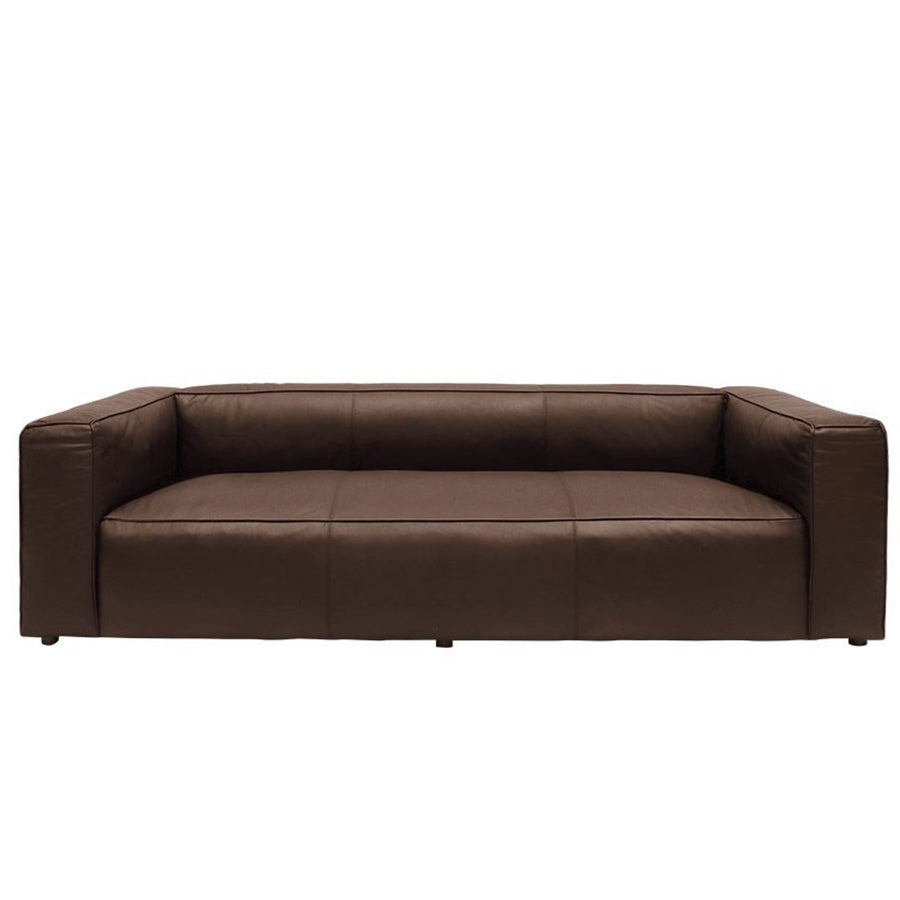 leather sofa in nutmeg Italian leather