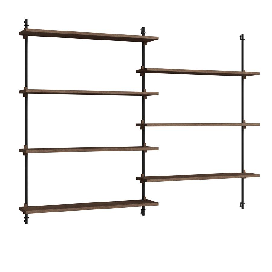 Moebe Wall Double Bay Shelving System-Walnut