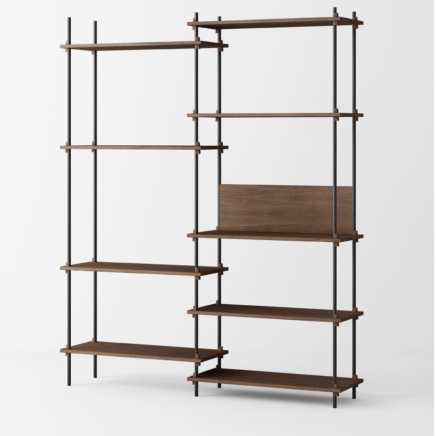 Moebe Shelving System Tall Double Bay - Walnut