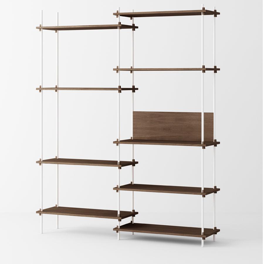 Moebe Shelving System Tall Double Bay- Walnut