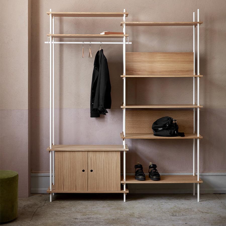 Moebe Shelving System - Clothes Bar - White - Stacks Furniture Store