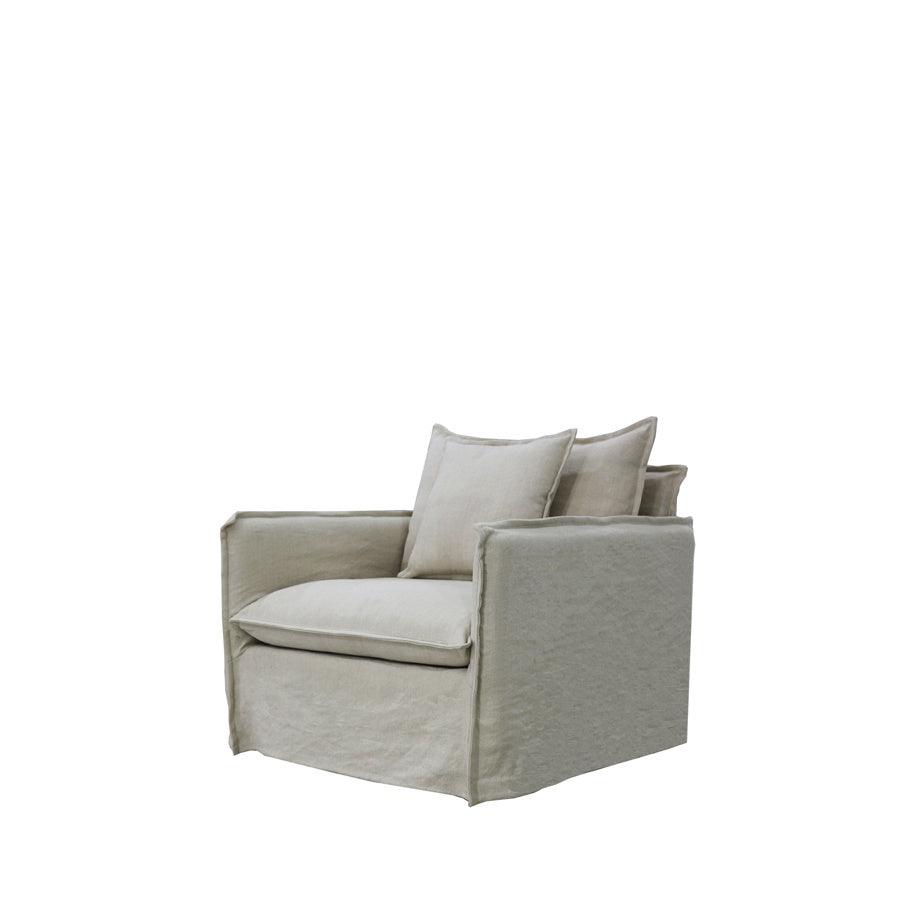 Miami Slip Cover Armchair - Salt + Pepper