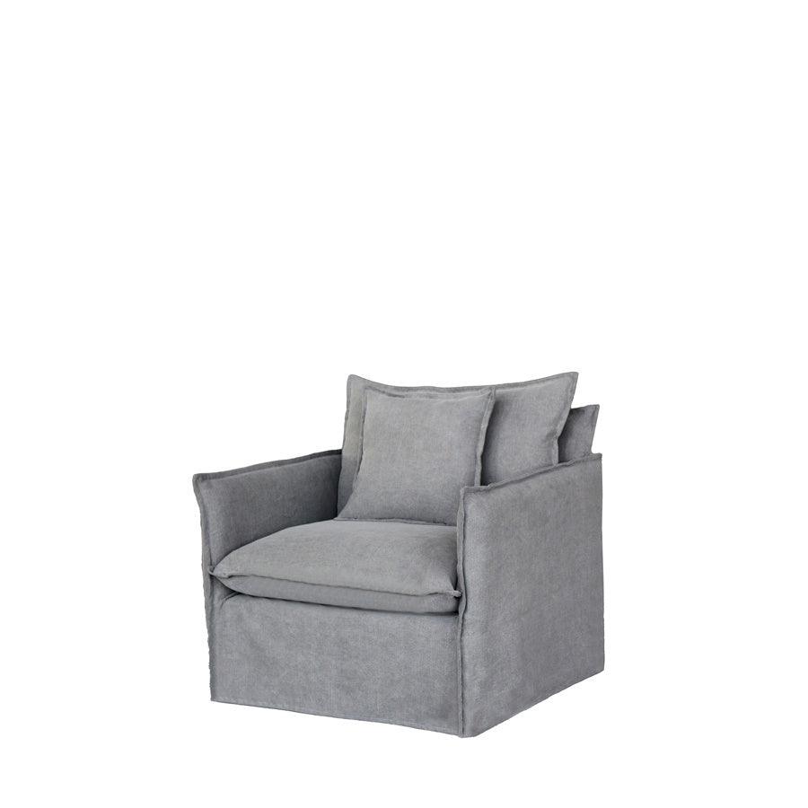 Chantilly slipcover armchair in charcoal