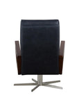 Felix Swivel Leather Armchair - Oxford Black 