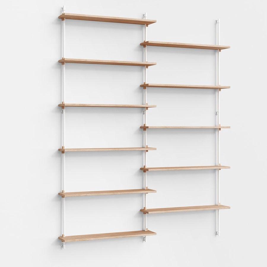 Moebe Wall Double Bay Tall Shelving System - Oak B