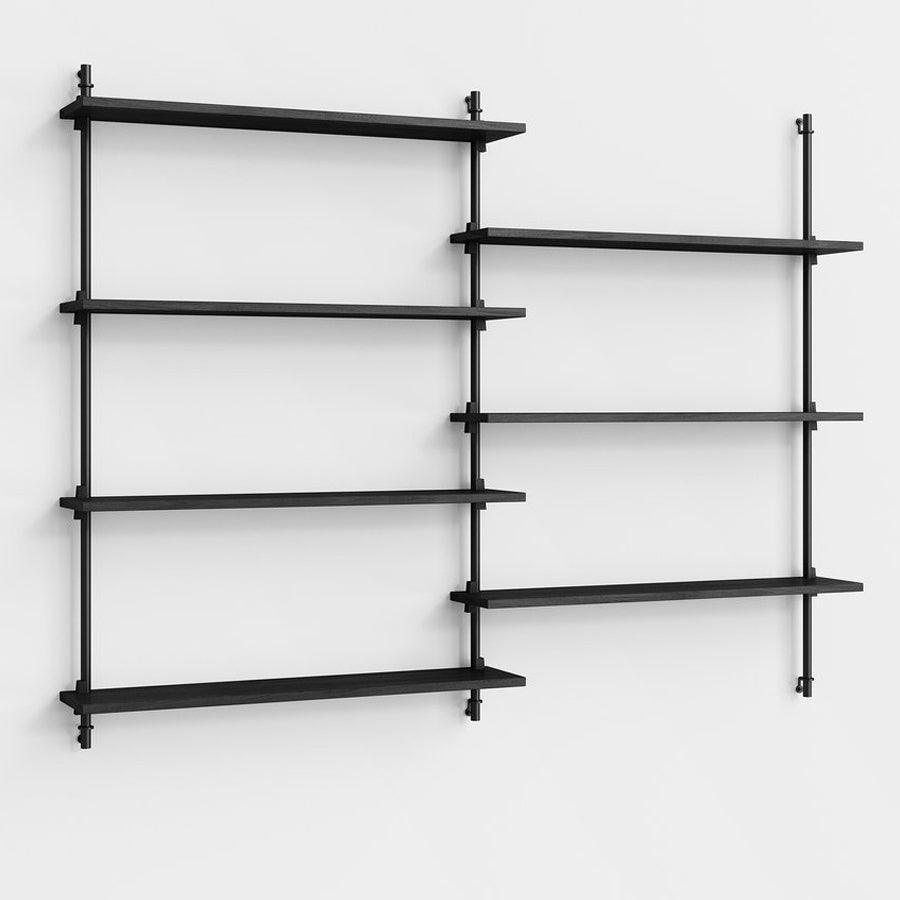 Moebe Wall Double Bay Shelving System - Black