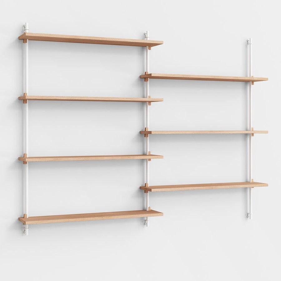 Moebe Wall Double Bay Shelving System - Oak B