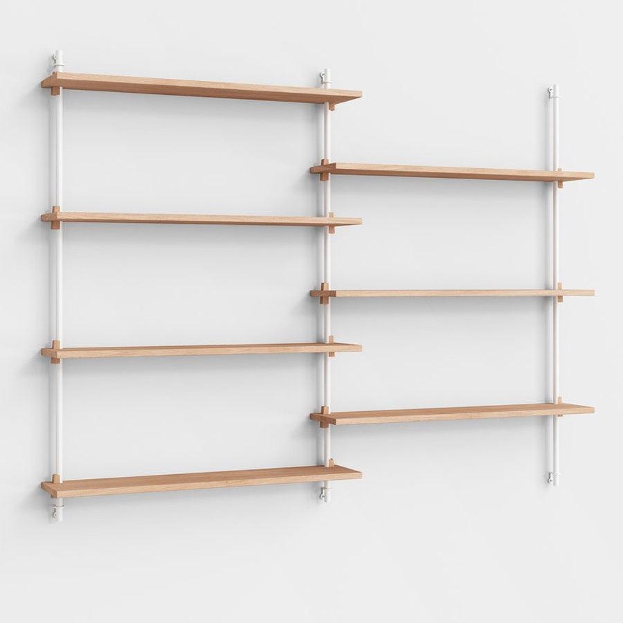 Moebe Wall Double Bay Shelving System - Oak B