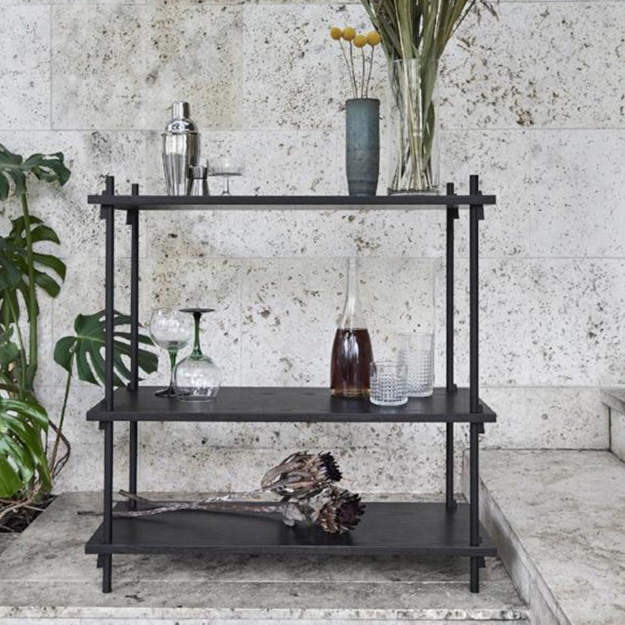 moebe shelving system low black 